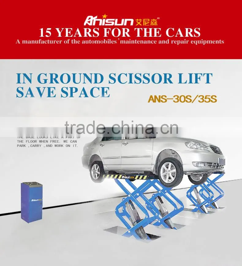 Hydraulic underground scissor car hoist lift price for garage equipments