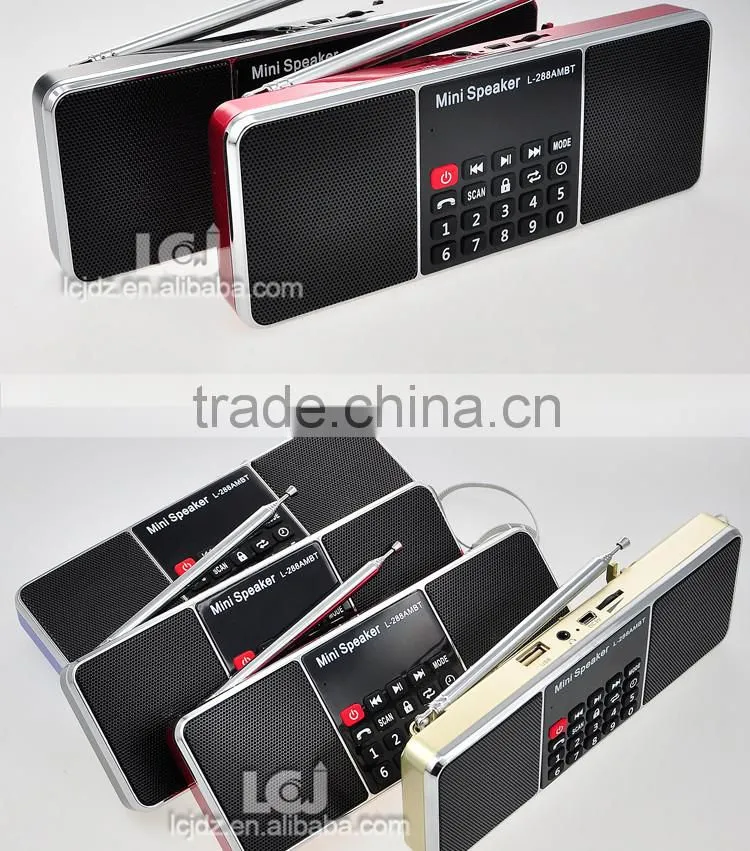 L-288AMBT super bass bluetooth speaker with am fm radio