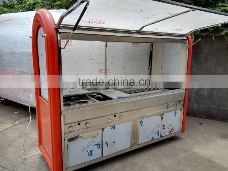 vending kinds of food in the street mobile hand push food cart for sale