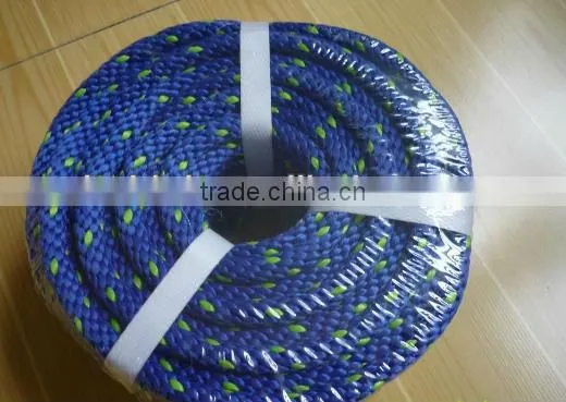 Red/yellow/blue/green/white/black solid braided polyester rope