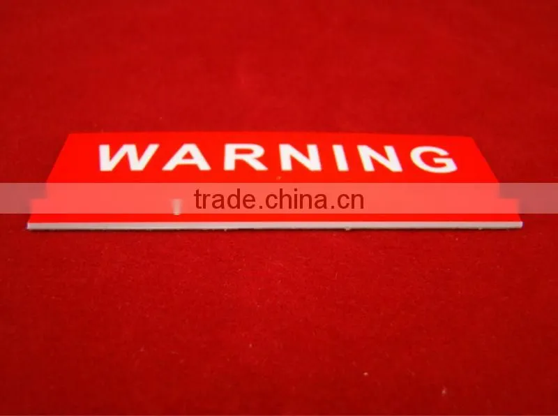 3M adhesive ABS Plastic Warning Tag