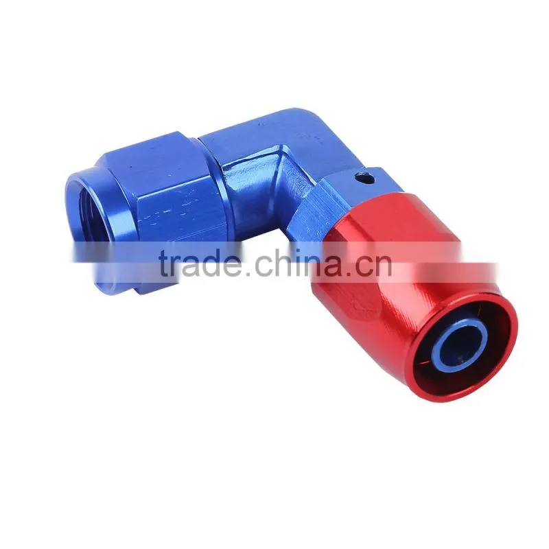 6-AN 90 DEGREE OIL/FUEL/GAS FLUID LINE HOSE END FITTING SWIVEL ALUMINUM ADAPTER