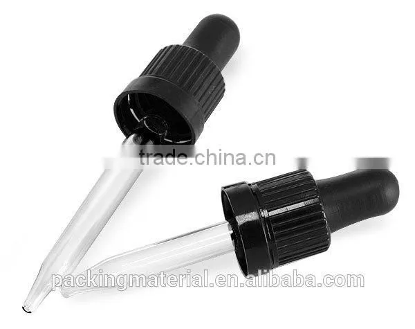 Essential oil glass bottle with tamper evident cap / childproof cap