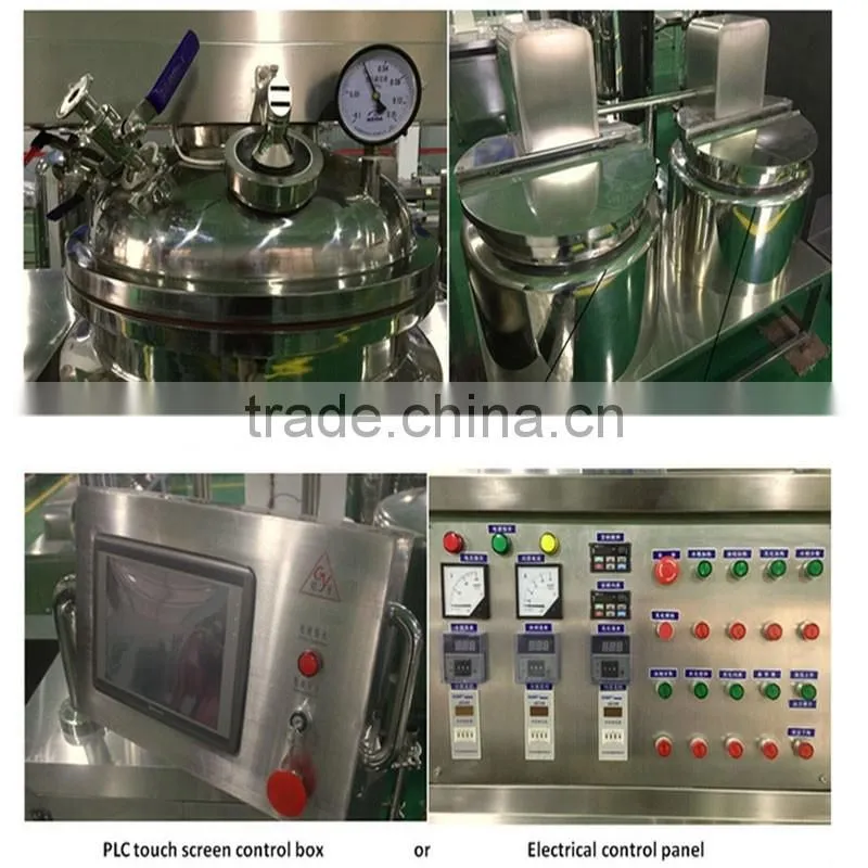 GMP Standard jacket electric heated stainless steel 316L vacuum emulsifying mixer for cosmetics making