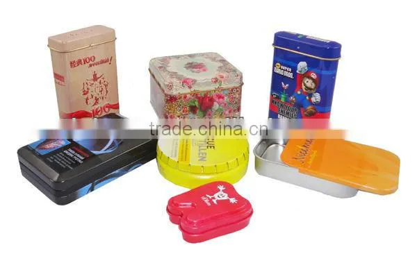 red larger metal gift tin box