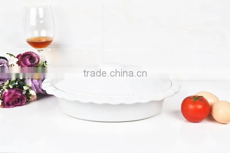 11.5" Oval porcelain baking sheet with lid