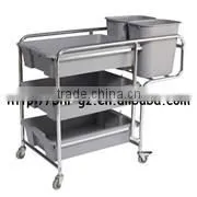 Hotel Supply Stainless Steel Movable kitchen storage trolley clearance black kitchen trolley with basket facial trolley car C260
