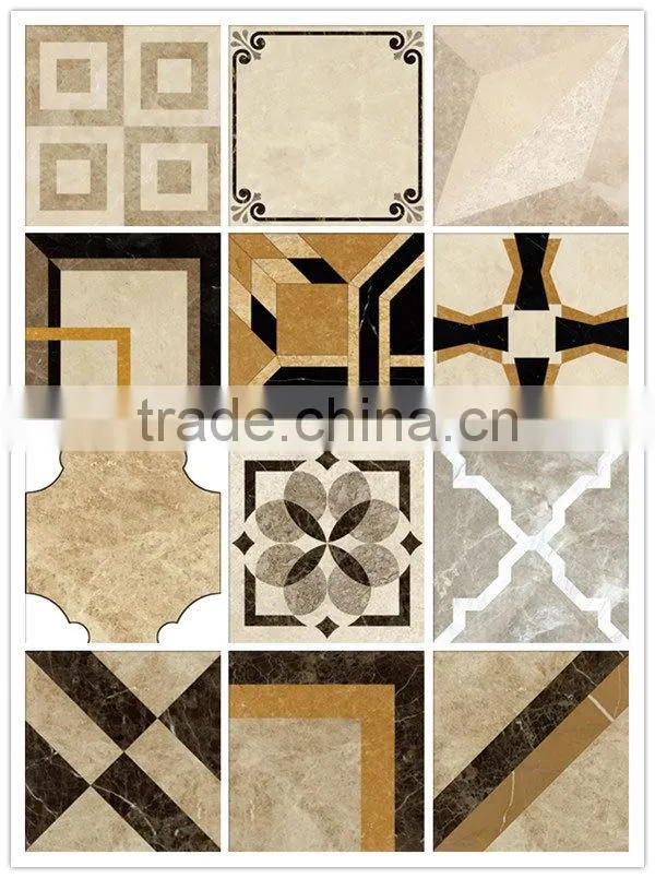 Natural modern marble art waterjet medallions tile design floor pattern