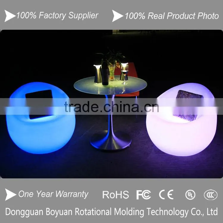 Plastic led chair/led furniture/long led sofa with leather