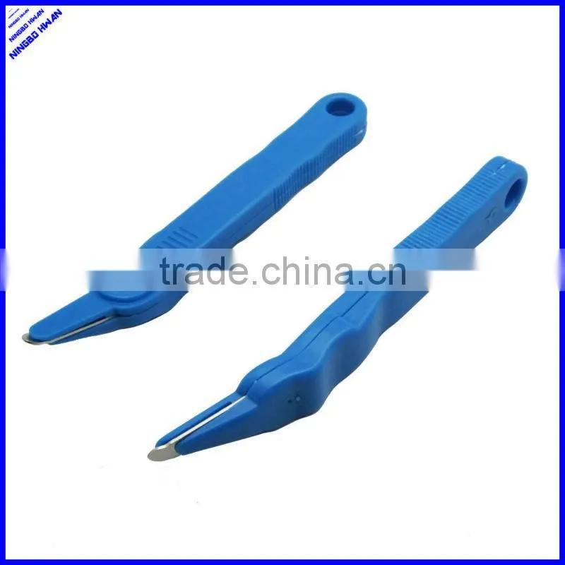 Cheap office mini simple unique hand plastic staple remover and letter opener