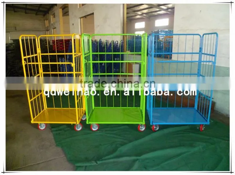 Wholesale Korea Folding Storage Steel Heavy duty Roll Container With Caster RC-01