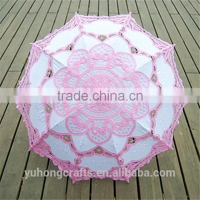 Handmade pink lace umbrella for wedding/gift/decoration