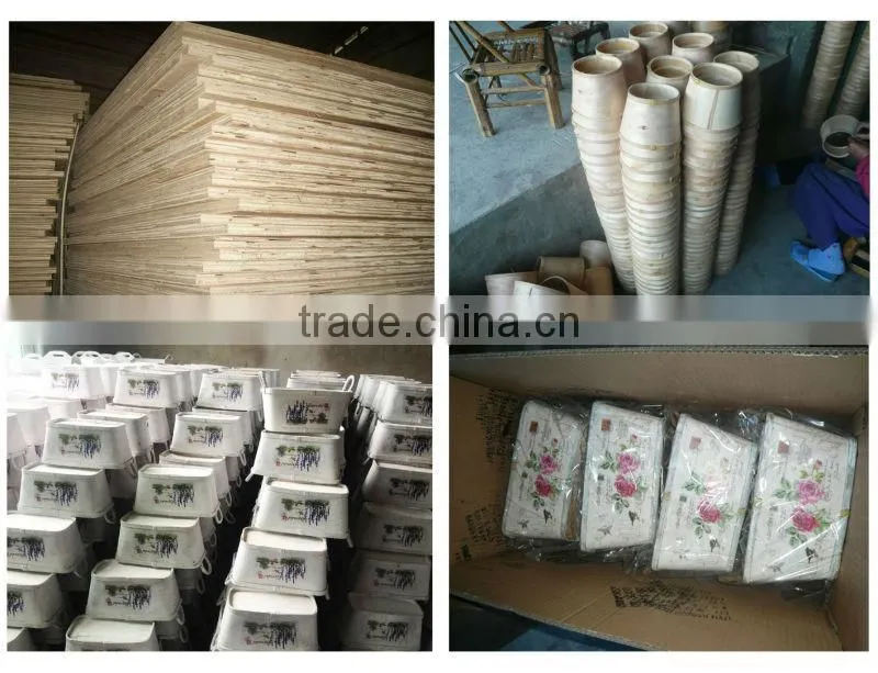 Eco-friendly wooden chip flower pots for garden decoration