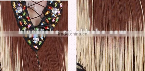 2015 summer Hot sale blackless tassel Latin dress V-line Latin dress