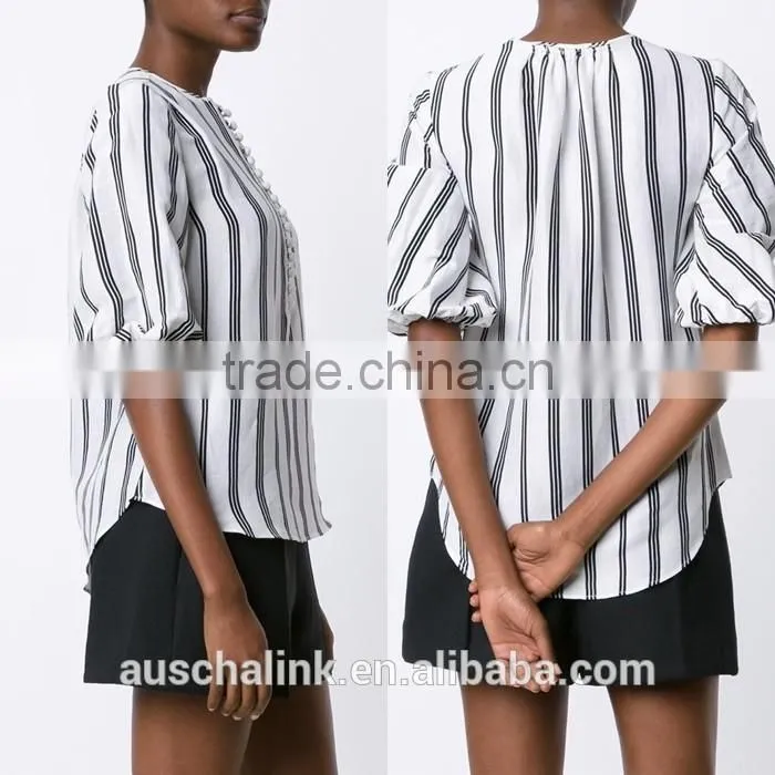 2016 high quality fancy stripe shirt elegant design OEM service