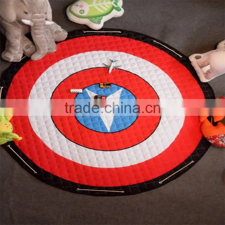 wholesale softy round shaped baby toy storage bag baby blanket play mats