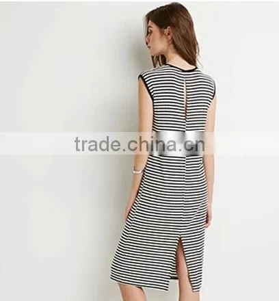 2016 summer cool series Stripe fit slim Jersey women tank Dress In Stripe
