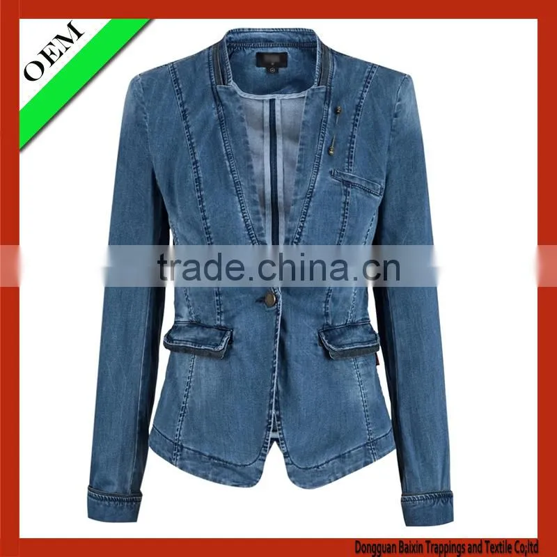 alibaba china custom High quality women's fashion jacket and Jeans coat