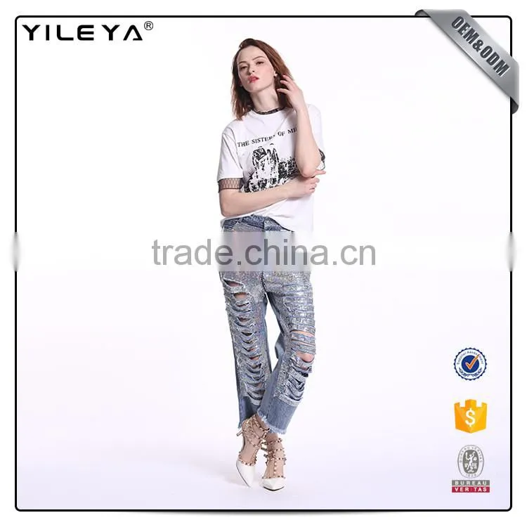 OEM & ODM white t-shirt woman,custom womens casual t shirt