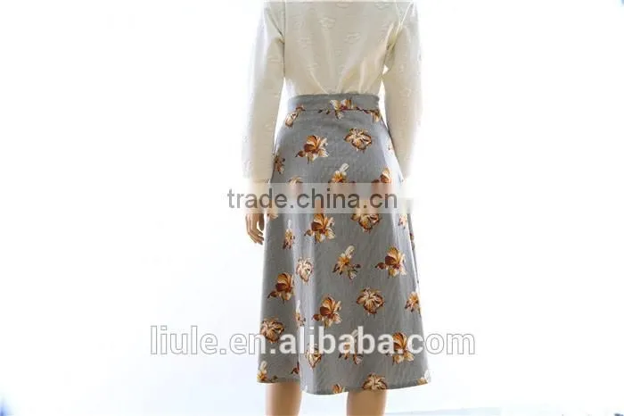 Latest design Women fashion medium long skirt ladies casual skirt