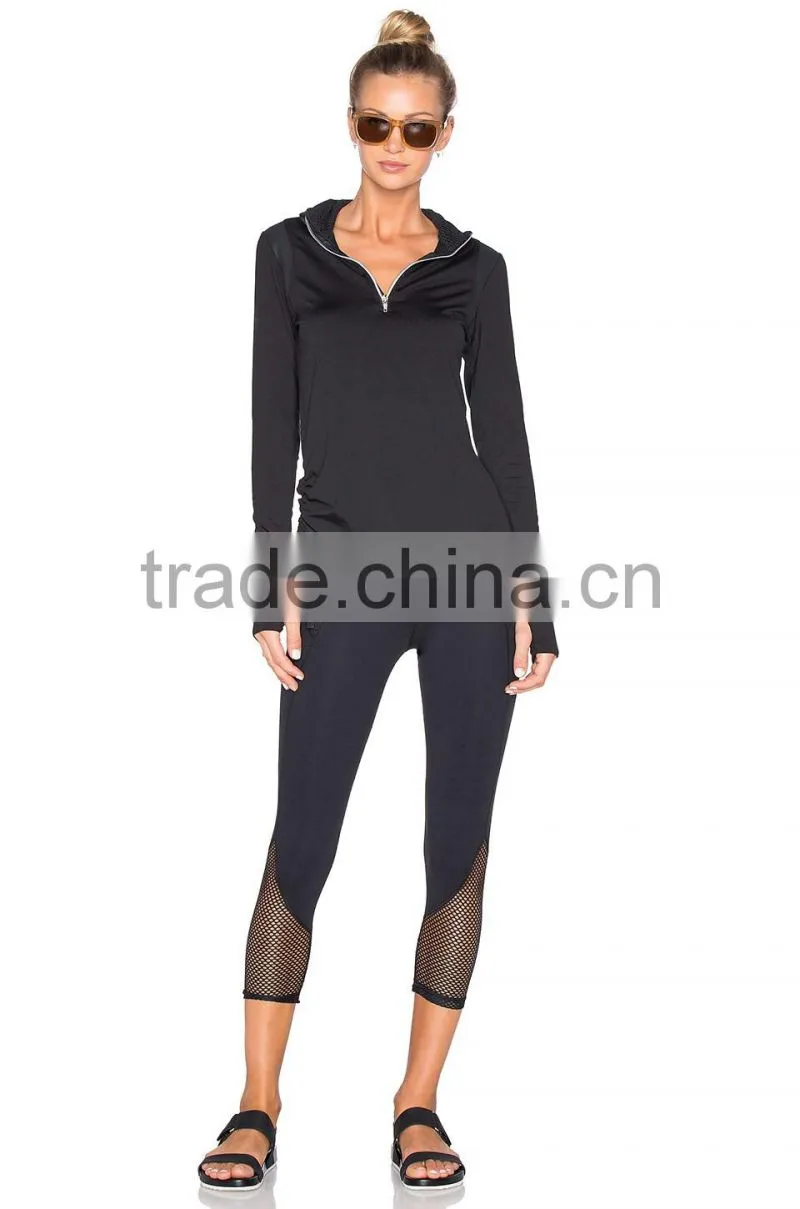 2016 Winter wholesale women Long sleeved sweat100% cotton plain full zip hoodie