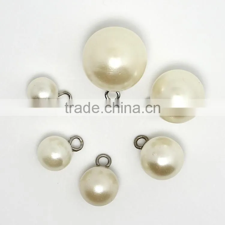 Wholesale Cheap 8mm-18mm White Clothing Plastic Rhinestone Fashion Pearl Button For Sweater
