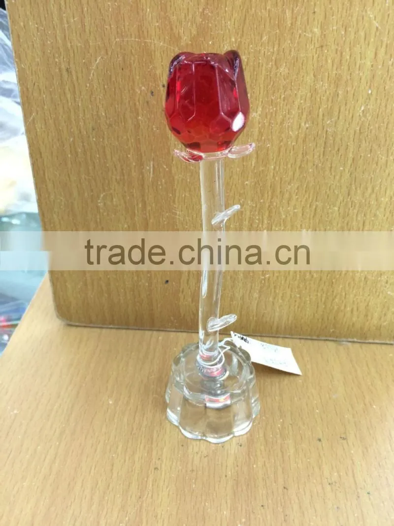 Crystal Flower With Led Light Base for Wedding Souvenir or Gift