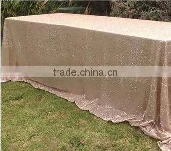 wedding blush champagne sequin table cloth