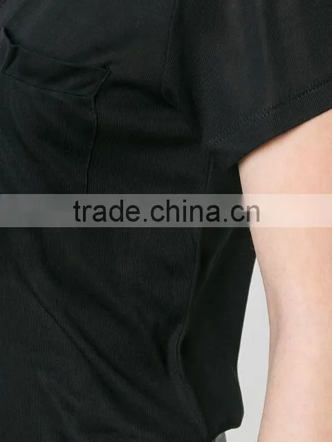 Custom Womens V Neck Blank Plain T Shirts,Pure Black Cotton V Neck T-Shirts For Women