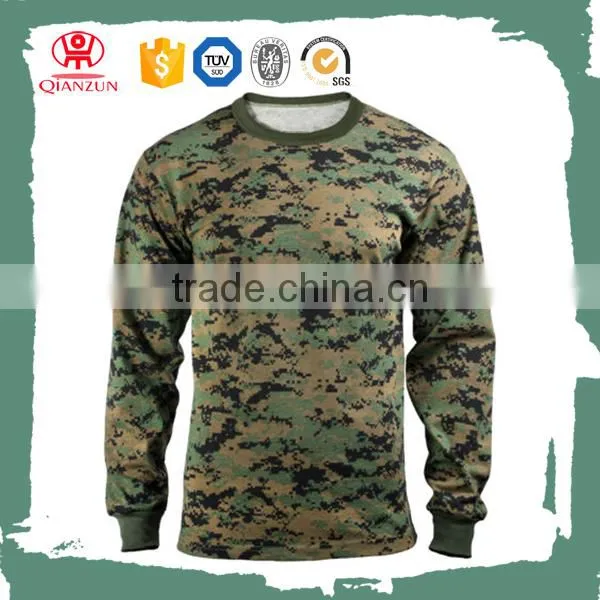 Custom camo men long sleeves collar t-shirt wholesale cheap
