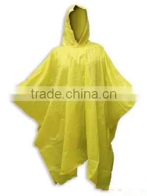 Waterproof dispoable clear cheap men's yellow bike rain poncho