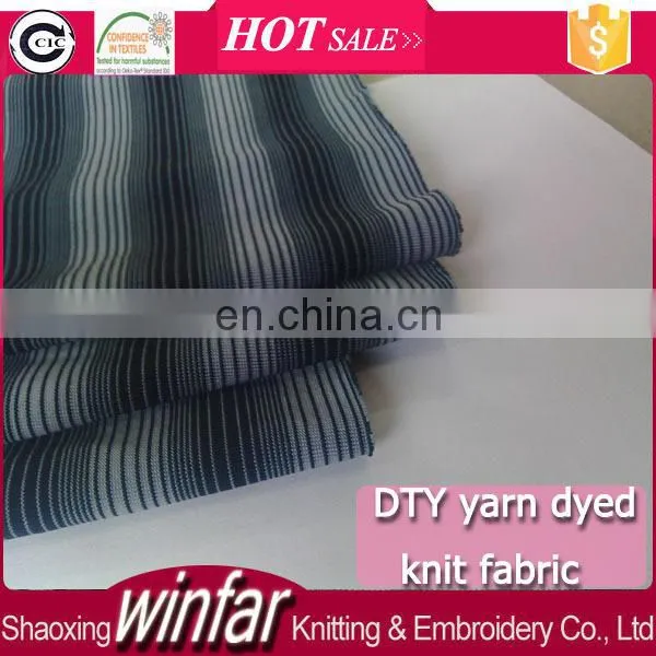 Winfar Textile Oekotex certificate yarn dye DTY jersey 95 polyester 5 spandex fabric for underpants