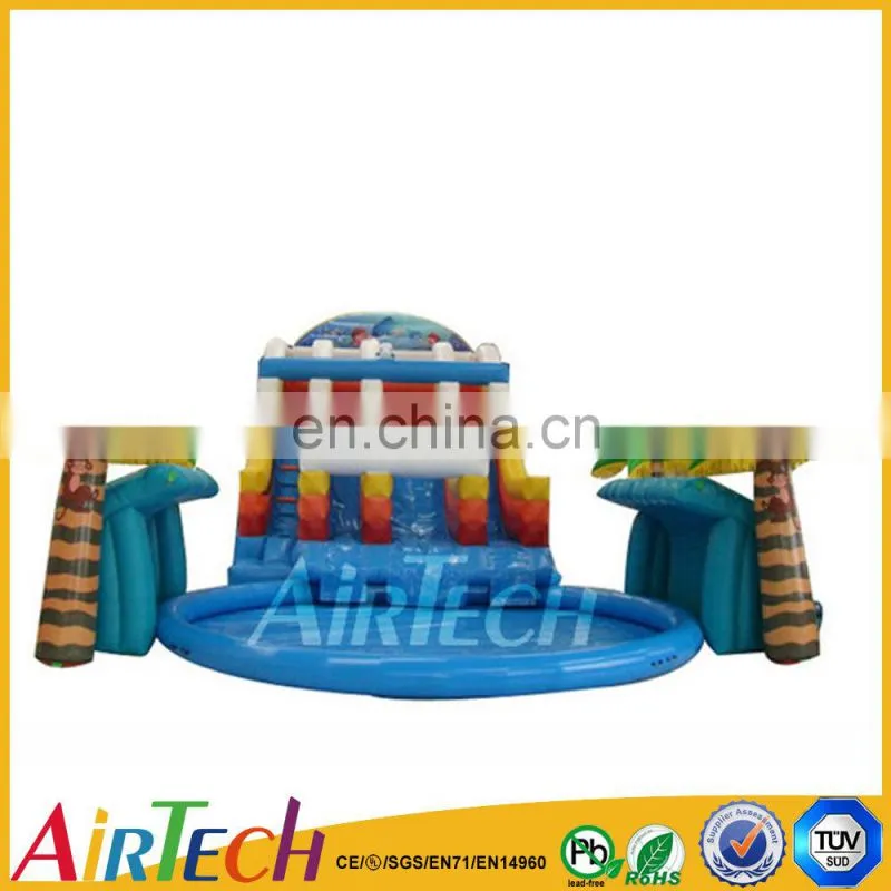Colorful inflatable theme park on land