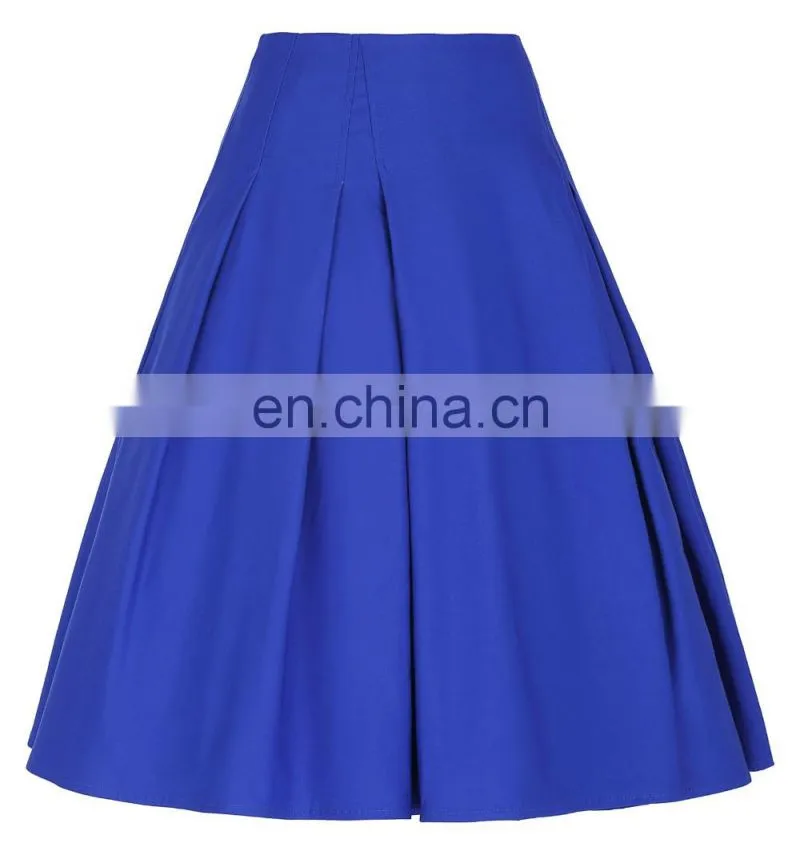 Grace Karin Women's High Stretchy Vintage Retro Blue A-Line Short Skirt CL010451-3