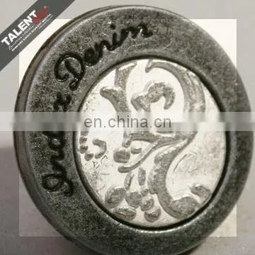 custom personality brand logo denim metal buttons for jeans