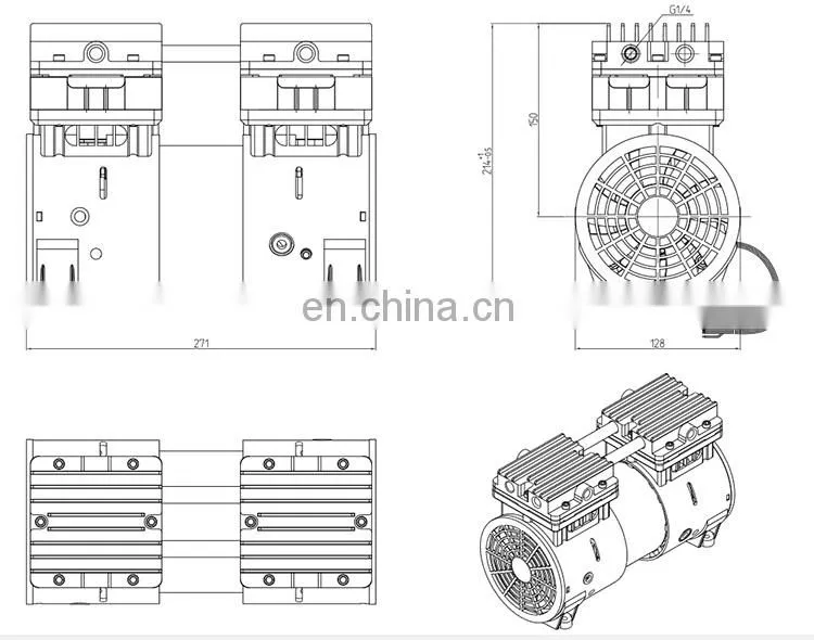 Oilless Air Motor/ oil free vacuum pump