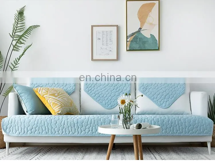 Wholesale 100% polyester couch slip cover cobblestone pattern cool feeling sofa couch protection sofa cover
