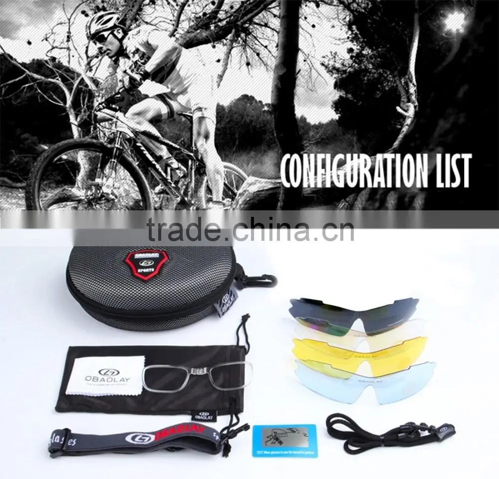 Polarized Sports Sunglasses with 5 Interchangeable Lenses for Men Women Cycling Running Glasses