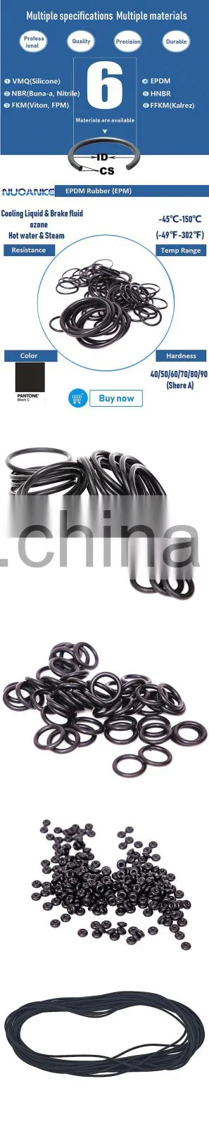 Bath Equipment And Radiator Used EPDM Seal O Ring In High Temperature Steam Sealing
