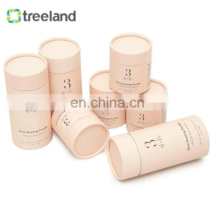 Eco friendly Recyclable Rose Dusting powder use Paper Tube Packaging with rolled edges