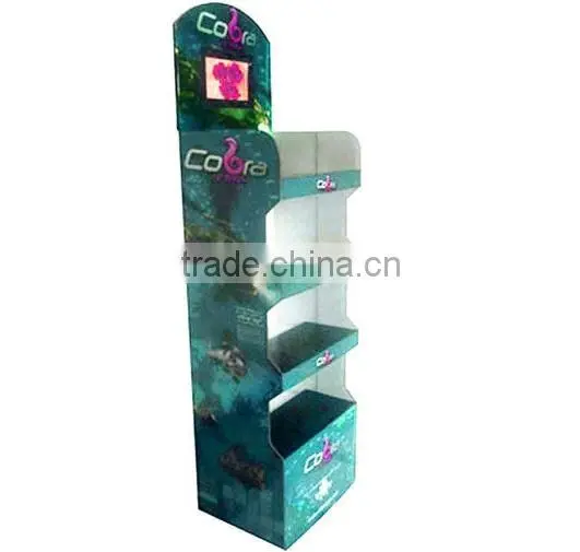 custom design POS cardboard pallet display stand with hook