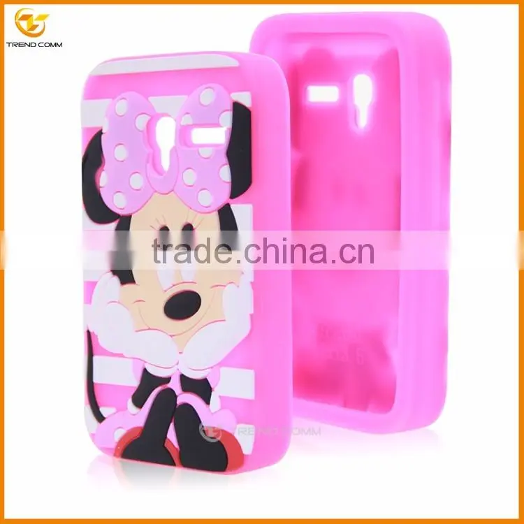 3d cartoon thick silicon shockproof cover for alcatel one touch pixi 3 3.5 4009d