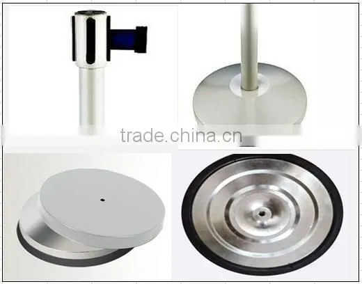 White Blet Barrier-Retractable QueueWay-Post-QueueMaster-LineKing-Satin-Stainless-Steel-Belt-Barrier-Stanchion