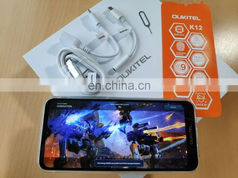 5V/6A Quick Charge smartphone OUKITEL K12 6.3' MTK6765 Octa-core 6GB+64GB 10000mAh battery best quality Android 9.0 4G mobile