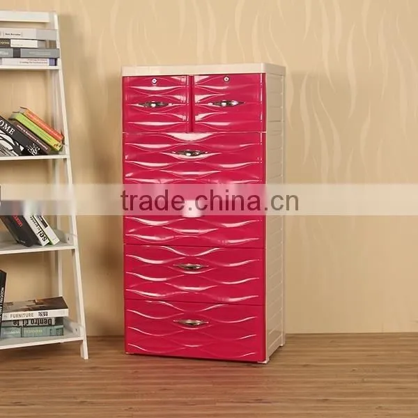 whosesale fashion 4-ALYER plastic clother storage drawer with two locks