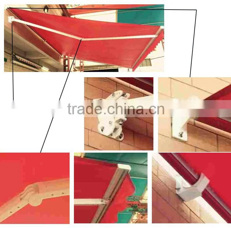 New design customized waterproof retractable sunshade awnings with aluminum structures