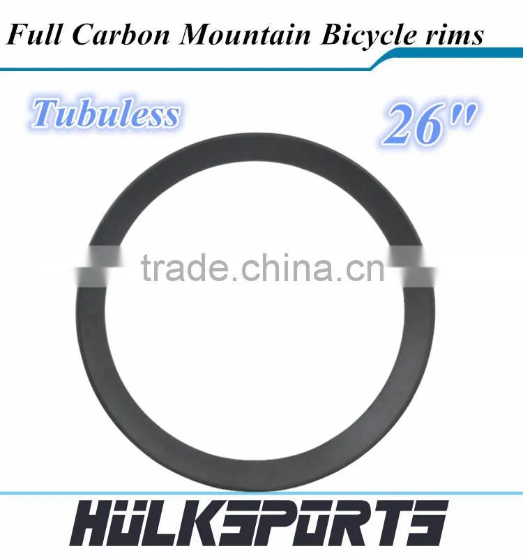 Full Carbon Hookless 26er width 100mm tubuless bike rim fiber mountain bicycle rims bicicleta carbon rims