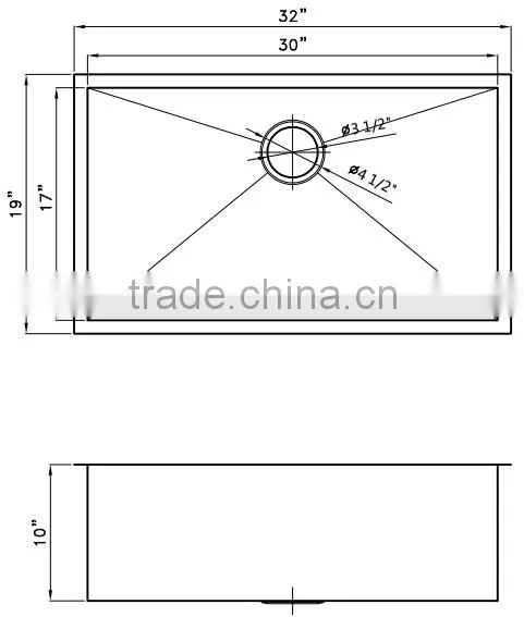 CUPC approval kitchen accessories rectangular sink