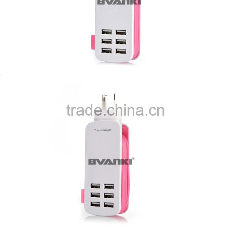 2016 New OEM high quality factory 6 port usb charger for iphone 7 US EU UK AU plug charger with multi USB wall charger