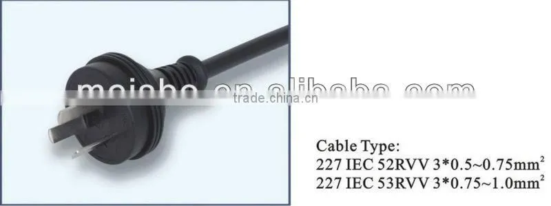 3 Pins China ac adapter power plug
